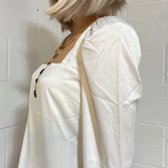 NWT(S)(XL) satin mini double square long sleeves Bernstein ivory or lime green - Picture 3 of 15